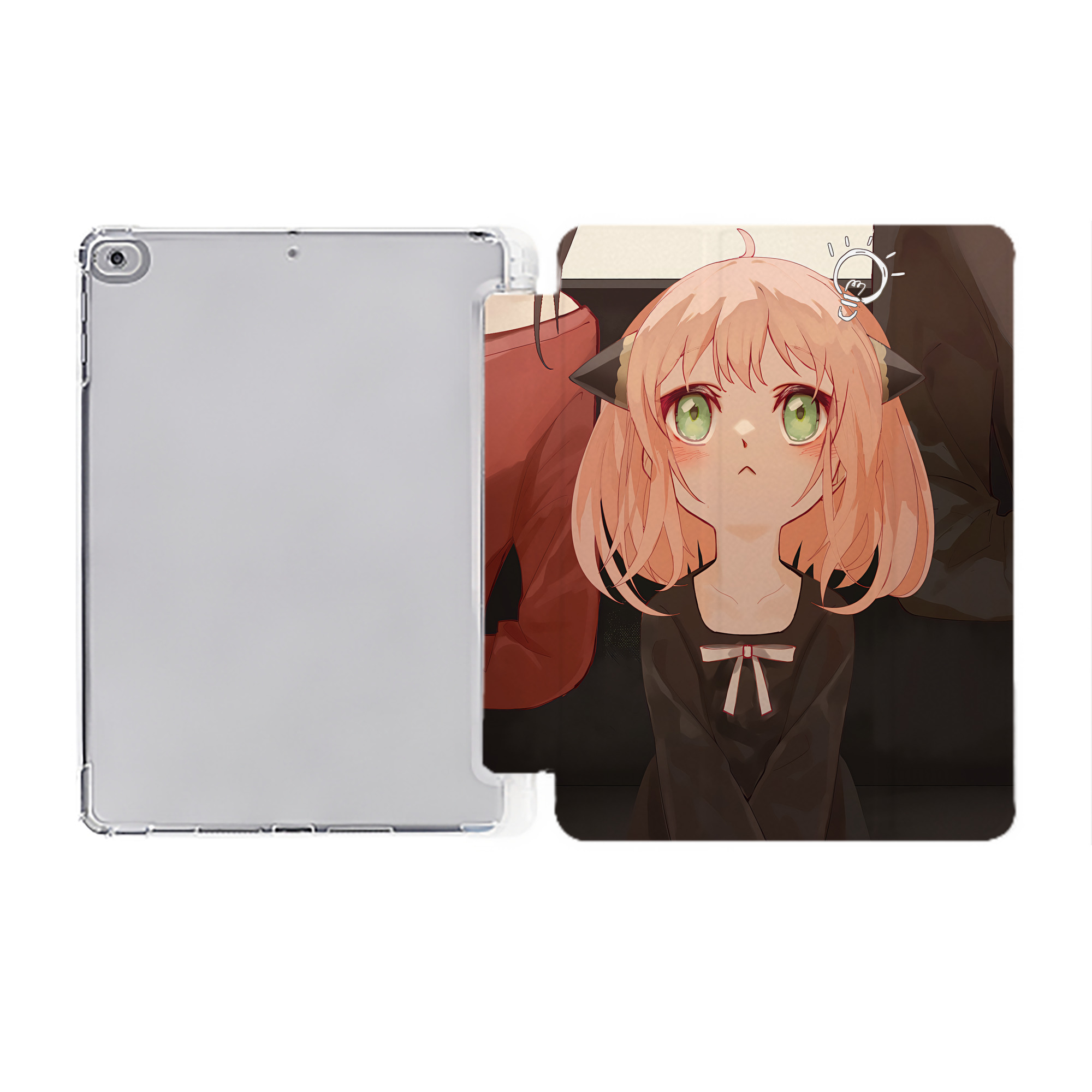（画像用） SPY×FAMILY间谍家家酒 IPad ケース ペン収納付き 三つ折りスタンド PUレザー×シリコン 対応機種9.5/10.5/10.9インチ
